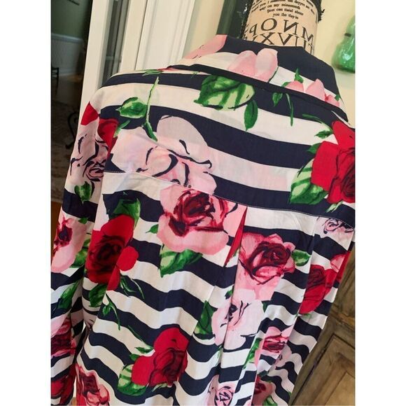 Kate Spade Floral Striped PJ Top - Picture 6 of 9